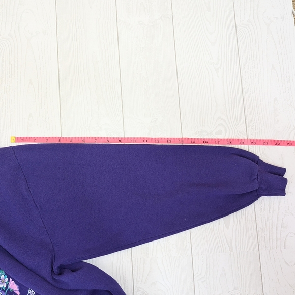Vintage Morning Sun Sweatshirt Women's Size XL Forrer Purple Pink Floral - Picture 9 of 9